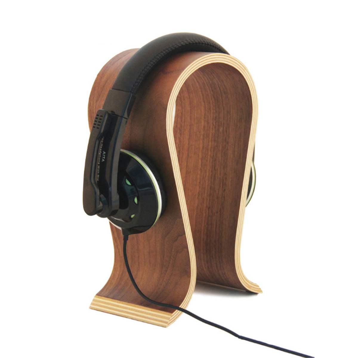 Universal U Shape Wood Headphone Stand Earphone Hanger Display Shelf Rack Bracket Desk Portable Earphone Accessories 2 Colors